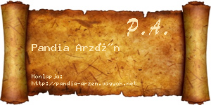 Pandia Arzén névjegykártya